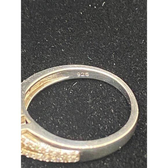 Colorless Tourmaline Ring Marked 925 Sterling Silver Sparkling Gemstone Sz 6.75 - Picture 4 of 6